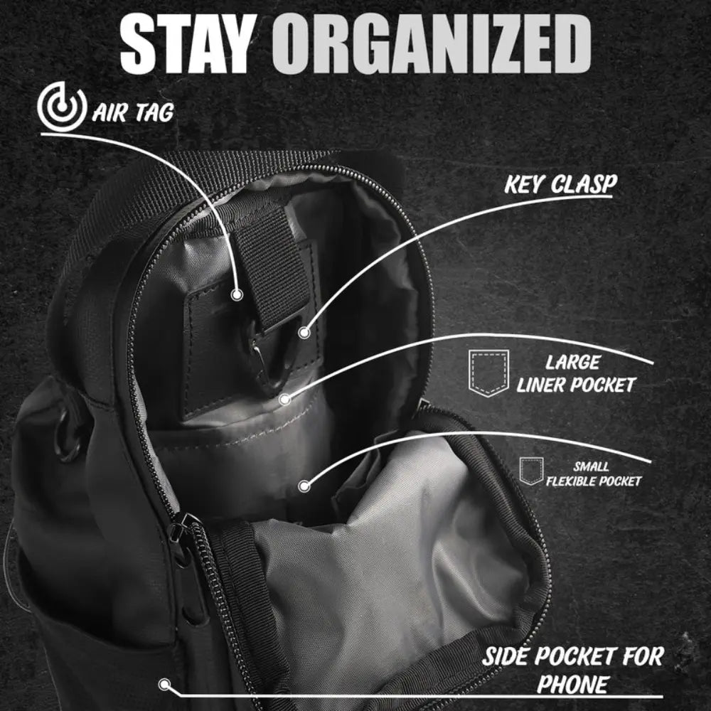 Magnetic Gym & Sports Sling Bag (Without Bottle)