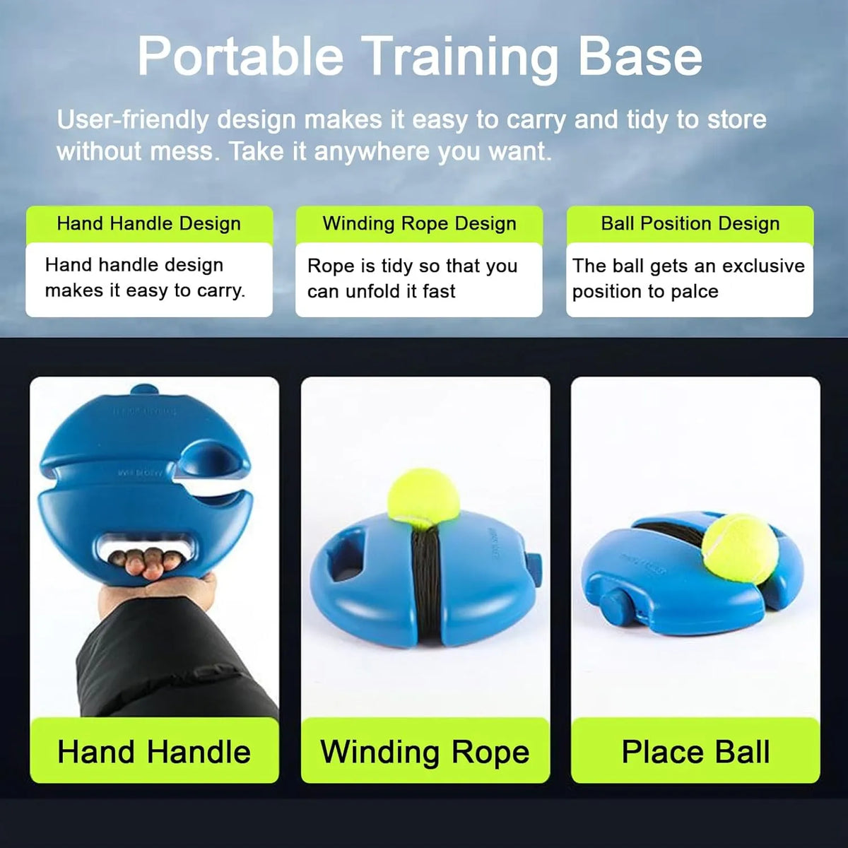 Cricket & Tennis Trainer Rebound Ball (Without Racket)