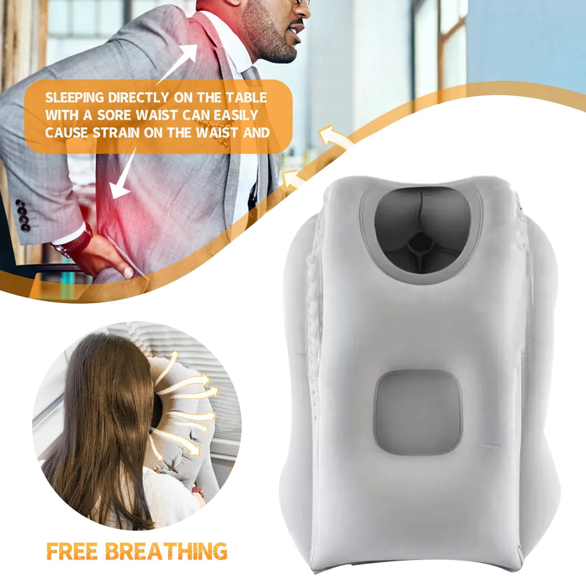 Inflatable Sleeping Travel Pillow