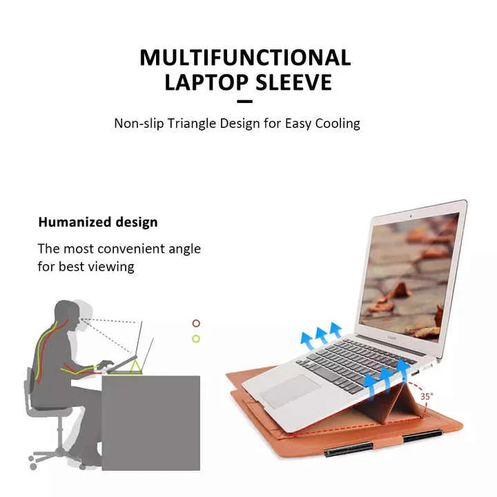 Laptop Sleeve Bag with Stand (Leather)