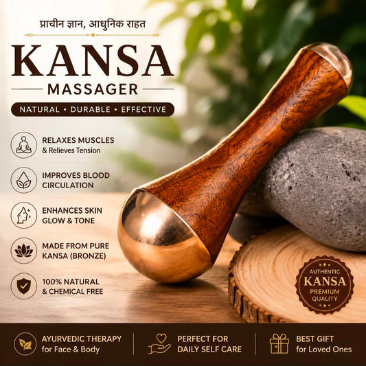 Kansa Massager for Face & Body – Natural Ayurvedic Bronze Massage Tool