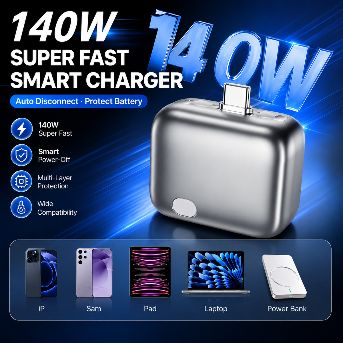 Type-C Full Charge Separator Fast Charger